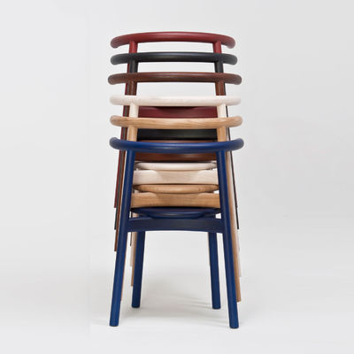 Home Meubelen Nordic Living Room Massivhout Eetstoel met rugleuning en Nitrolacquer afwerking