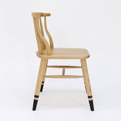 Moderne design stijl Scandinavisch Uitgebreid vakmanschap Windsor Massief hout Eetstoel voor restaurant zitmeubilair