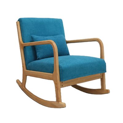 Solid houten frame mid-century modern fluweelstof schommelbank stoel voor luxe woonkamer design stijl