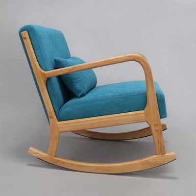 Solid houten frame mid-century modern fluweelstof schommelbank stoel voor luxe woonkamer design stijl