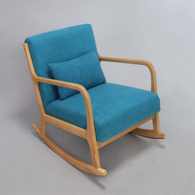 Solid houten frame mid-century modern fluweelstof schommelbank stoel voor luxe woonkamer design stijl
