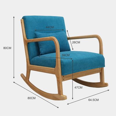 Solid houten frame mid-century modern fluweelstof schommelbank stoel voor luxe woonkamer design stijl