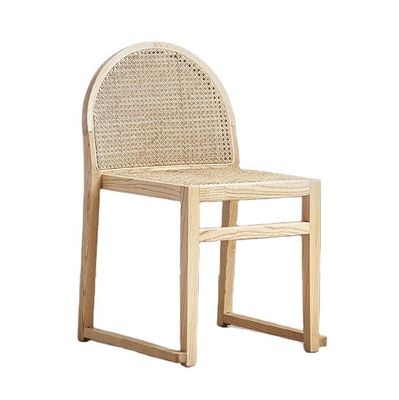 Home Meubelen Natuurlijk massief hout Luxe rattan eetstoel voor modern restaurant