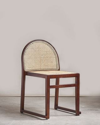 Home Meubelen Natuurlijk massief hout Luxe rattan eetstoel voor modern restaurant