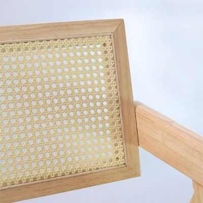 Hotel-restaurantmeubilair Warm Nordic massief hout Eetstoelen met gepoleerde Rattan rugleuning in grote vraag