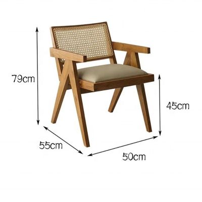 Specifieke eetstoelontwerp Huishoudelijk meubilair Rottangestoel met postverpakking en gepoleerd massief hout