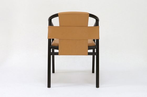 Moderne design stijl Houten frame Bruin zadel Lederen Eetkamer Meubelen Leisure Lounge Accent Armstoelen