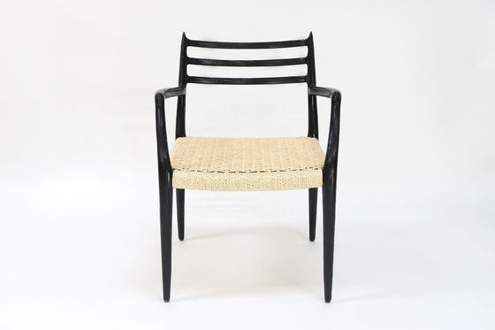 Houten armstoel in Japanse stijl Woven Paper Cord Eetstoel in Noordse Japanse industriële stijl voor huishoudelijk meubilair