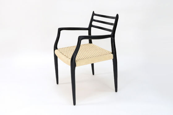 Houten armstoel in Japanse stijl Woven Paper Cord Eetstoel in Noordse Japanse industriële stijl voor huishoudelijk meubilair