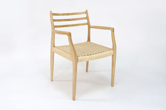 Houten armstoel in Japanse stijl Woven Paper Cord Eetstoel in Noordse Japanse industriële stijl voor huishoudelijk meubilair