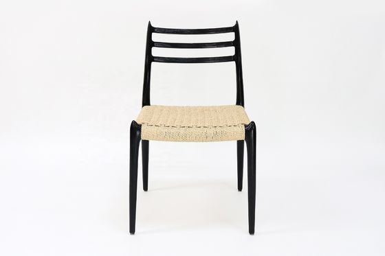 Buiten touw stoel Geweven stoel van massief hout Armloze stoel Comfort Eetkamer Woonkamer touw stoel Meubelen met geen gevouwen