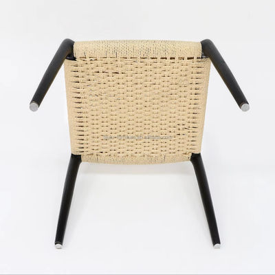 Comfortabele handgeweven Y mail verpakking moderne stijl buitenste massieve houten touw stoel voor eet- en woonkamermeubelen