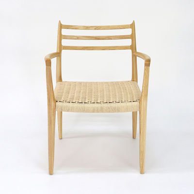 Kantorenmeubelen Handgeweven koord massief hout Eetstoel met nitrolacquer afwerking in Nordieke stijl