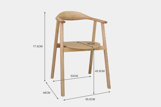 Volledig geassembleerde high back massief ashout eetstoel voor huishoudelijk meubilair in modern restaurant