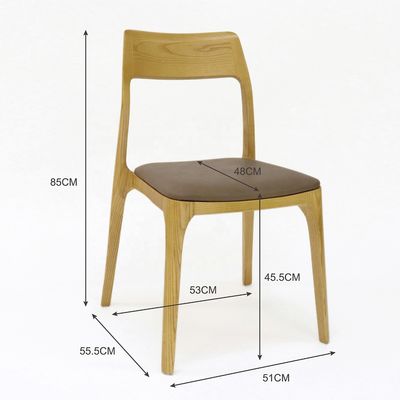Moderne Nordic Eetkamer Massivhouten raam Lederen Eetkamer Stapelbare stoel Tijdloos en klassiek ontwerp