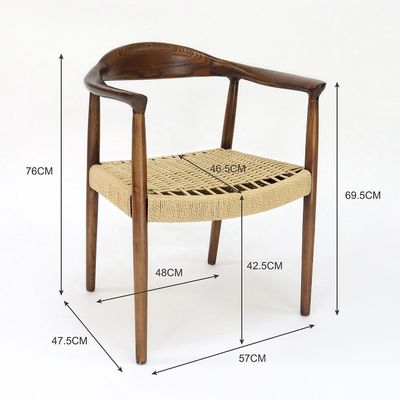 Persoonlijke Kennedy armleunstoel Moderne Noordse stijl President van massief hout Eetstoel voor restaurant en café