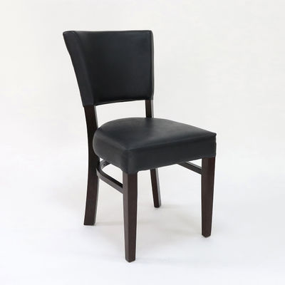 Restaurant Houten eetstoel met PU-leer bekleding en walnoot/natuurlijk/zwart hoesje