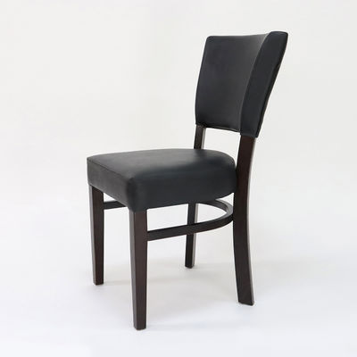 Restaurant Houten eetstoel met PU-leer bekleding en walnoot/natuurlijk/zwart hoesje