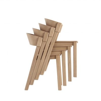 OEM-service geaccepteerd Moderne Noorse eetkamer Antieke gebogen massief houten stapelbare stoel Volledig geassembleerd met en OEM