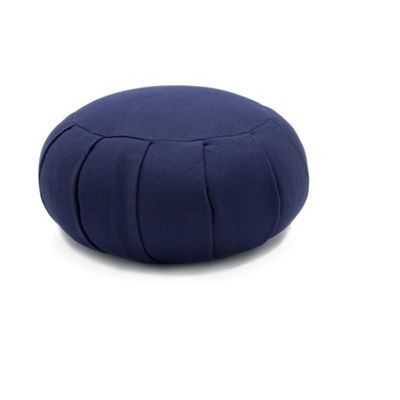 Moderne donkere blauwe katoenen stoel met bolster van bokweed en massief hout