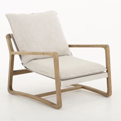 Solid Wood Nordic Lounge Leisure KD Demontage Sofa Stoel Voor woonkamer met natuurlijke houten frame Design Model