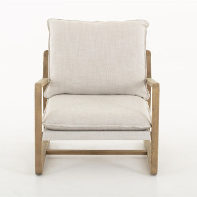 Solid Wood Nordic Lounge Leisure KD Demontage Sofa Stoel Voor woonkamer met natuurlijke houten frame Design Model