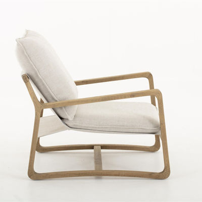Solid Wood Nordic Lounge Leisure KD Demontage Sofa Stoel Voor woonkamer met natuurlijke houten frame Design Model