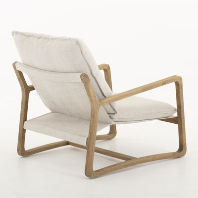 Solid Wood Nordic Lounge Leisure KD Demontage Sofa Stoel Voor woonkamer met natuurlijke houten frame Design Model