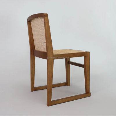Houten eetstoelen U Stapelbare rattan rugleuningen Meubelen voor hotelrestaurant GEEN Opvouwbare meubels Afwerking Nitrolacquer