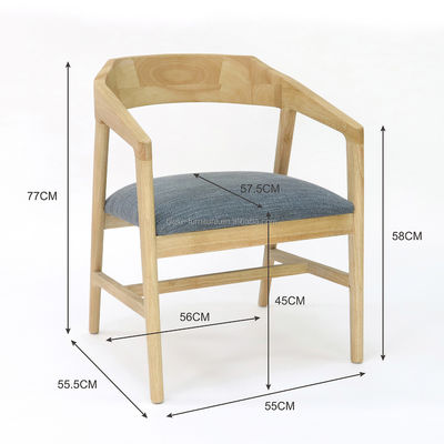 Op maat gemaakte moderne houten eetstoel voor restaurant Hotel Stoffenbekleding Walnoot/Natuurlijk/Zwart