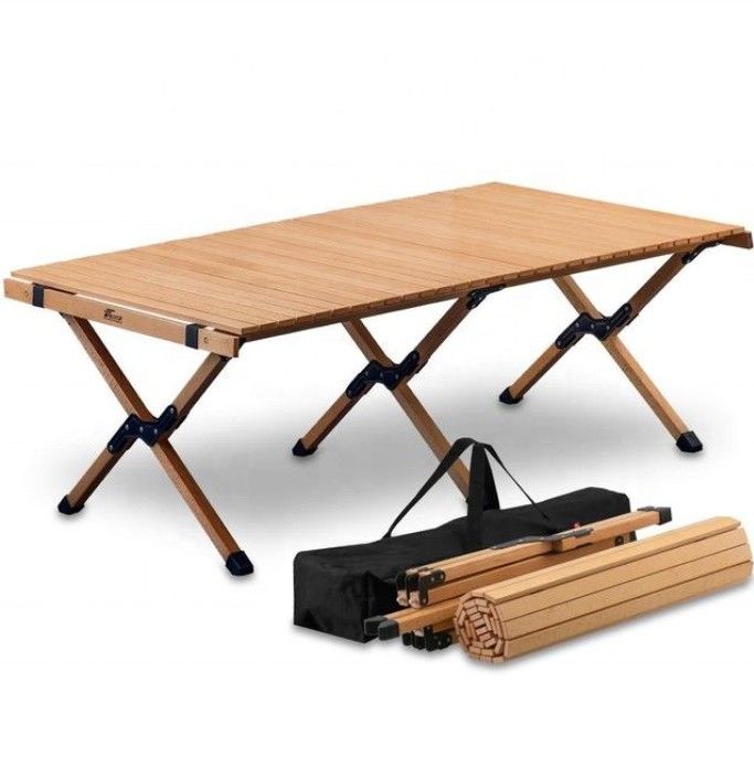 Outdoor massief hout ei roll picnic eettafel voor gemakkelijke montage en reiniging