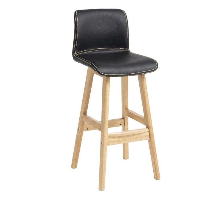 Postverpakking Villia High Chair Bar Counter Chair met stof Stijlvol en massief hout