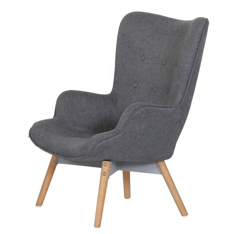 Hospitaal op maat gemaakte praktische woonkamer fauteuil met massief houten frame en stoffen rugleuning
