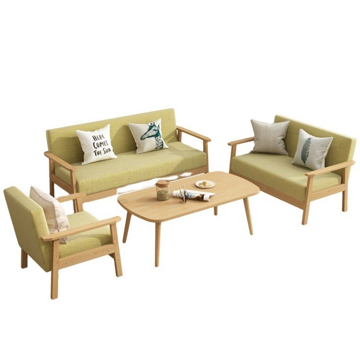 Moderne gepolsterde houten sofa sets meubels voor woonkamer in 64/113/157cm*59cm*71/101/146cm