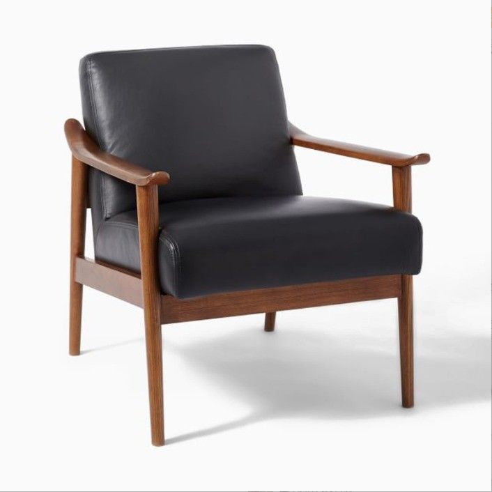 200 kg gewichtslimiet Hoogwaardig Modern Houten Leisure Arm Chair voor woonkamer Sofa Lounge in Bruin/Grijz/Geel/Zwart