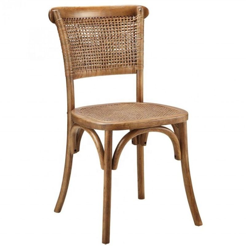 Hotelmeubelen Houten riet rug Rattan eetstoel voor bruiloft Banket receptie Zitplaatsen