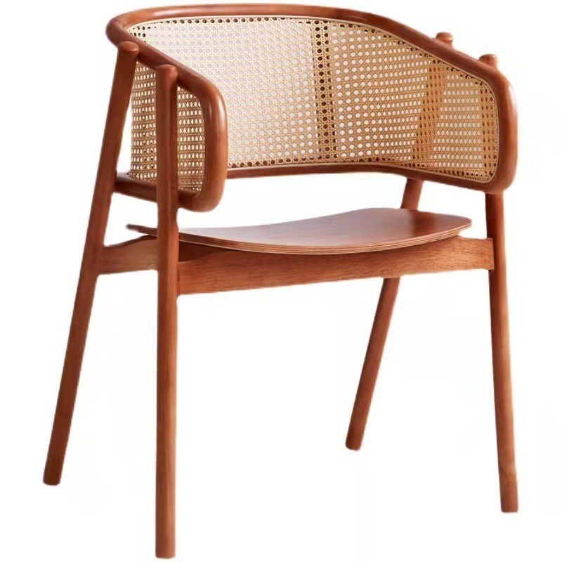 Geen opvouwbare, stijlvolle, massief houten rotan-eetstoel voor woon- en eetkamer