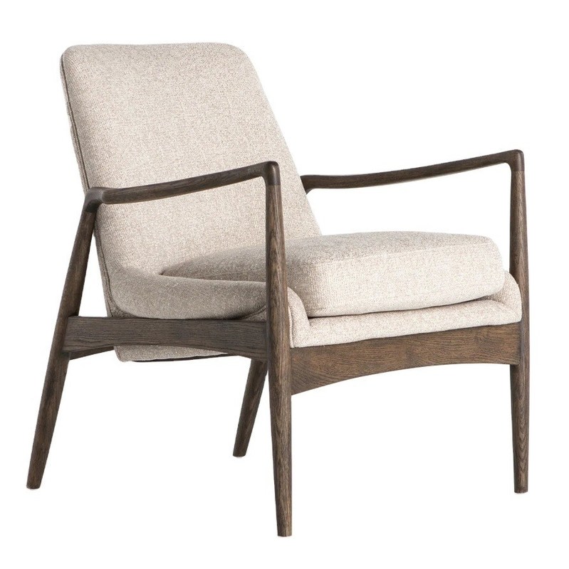 Meubelen voor eenpersoonswoningen Houten gepoleerde bankstoel met stof en schuimkussing op houten frame