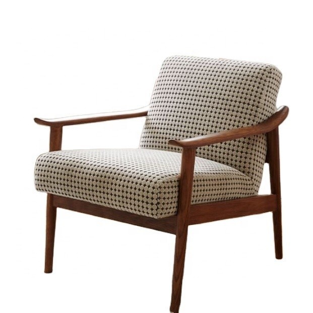 Hotel-specific woonkamer stoel in modern ontwerp met lederen armsteun en fluwelen stof