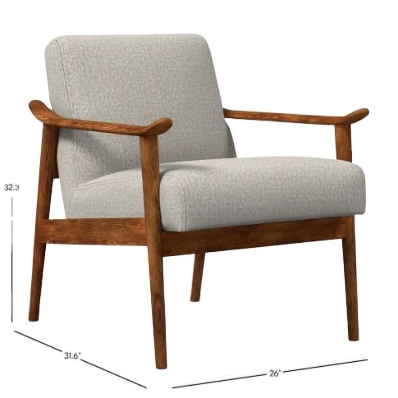 OEM Ja Nordic Style Solid Oak Wood Frame Moderne bank Leisure Chair voor woonkamer Houten fauteuil