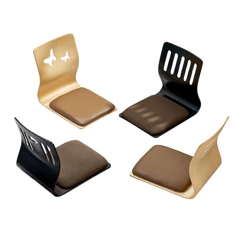 Japanse stijl Comfortabele houten stapelbare tatami stoel Leisure stoel zonder benen Stapelbare tatami accent Houten Japans