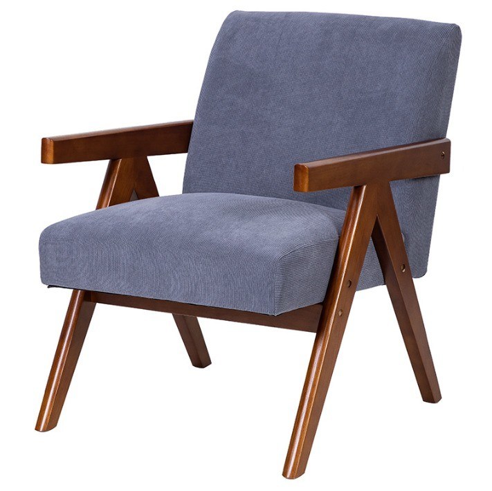 Gepersonaliseerde moderne stoel van hout en stof Nordic Custom Polstered Single Sofa Chair
