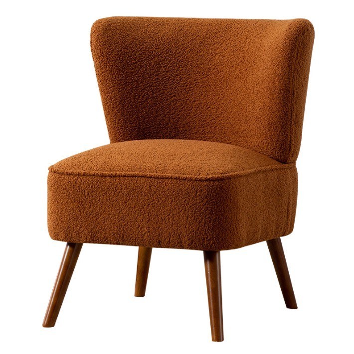 Goed ontworpen pluizige eenpersoonsstoel voor slaap- en woonkamermeubilair