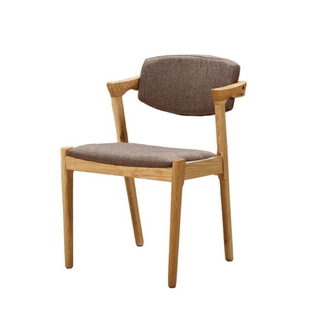 NC/PU Verf Afwerking Solid Hout Lederij Eetstoel voor Duurzaam Restaurant