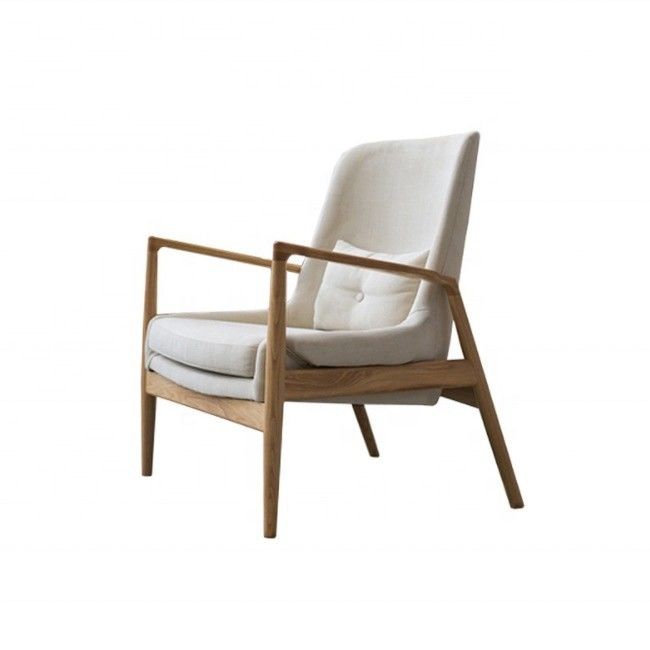 Houten gepoleerde woonkamermeubelen Moderne lounge fauteuil OEM Ja Postverpakking N Houten armstoel