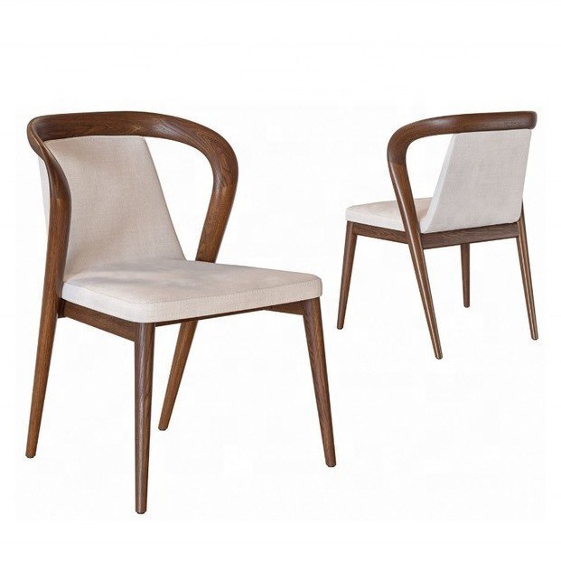 Appartement Nordic Solid Wood Eetstoel Moderne eenvoudige onderhandelingsstoel Leisure Armchair Style Leisure Chair