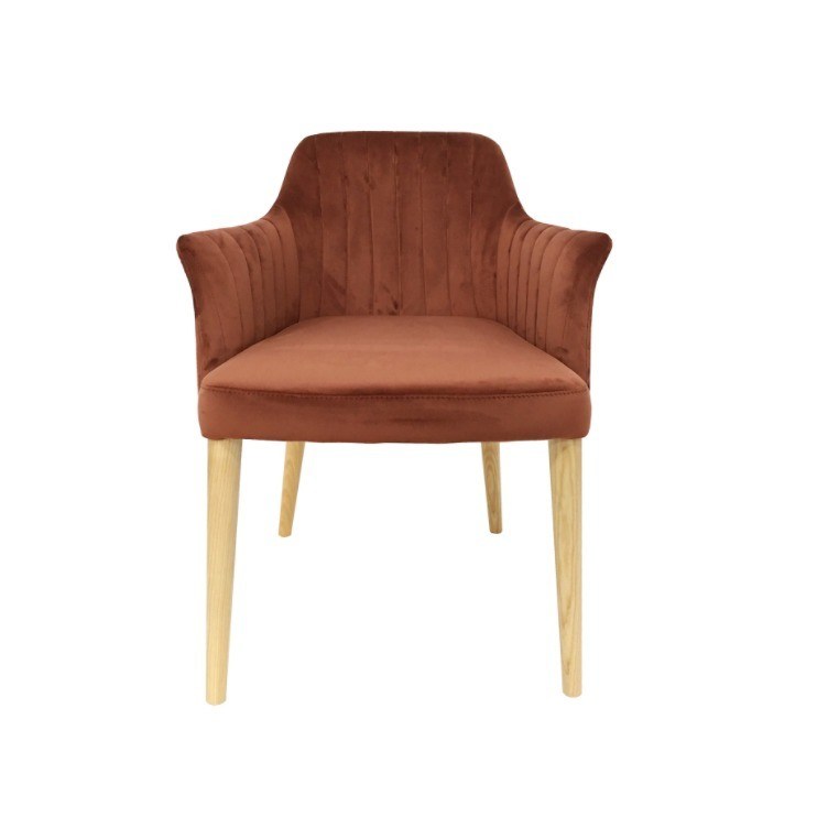 Restaurantmeubilair Fluwelen Eetkamerstoel met solide houten benen en GEEN opgevouwen ontwerp