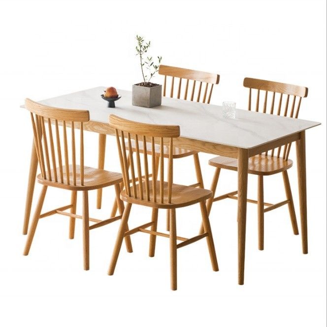 Uitstekende rechthoekige eettafel en stoel combinatie voor woonkamer