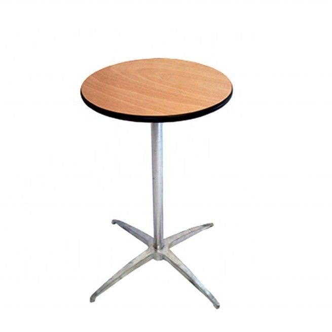 Gepersonaliseerde kleur Houten vierkant ronde tafel met metalen frame voor restaurantcocktails in modern eenvoudig noordisch ontwerp