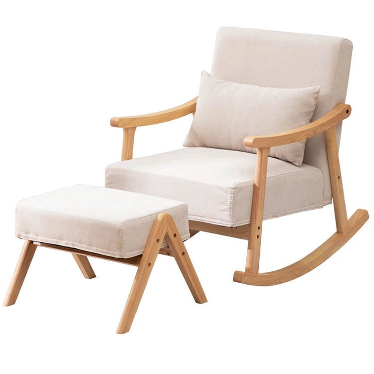 Direct leveren Nordic Style Houten schommelstoel Solid Wood Schommelstoel voor woonkamermeubilair en Specific